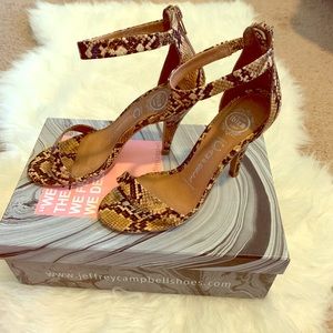 Jeffrey Campbell snake skin print sandal